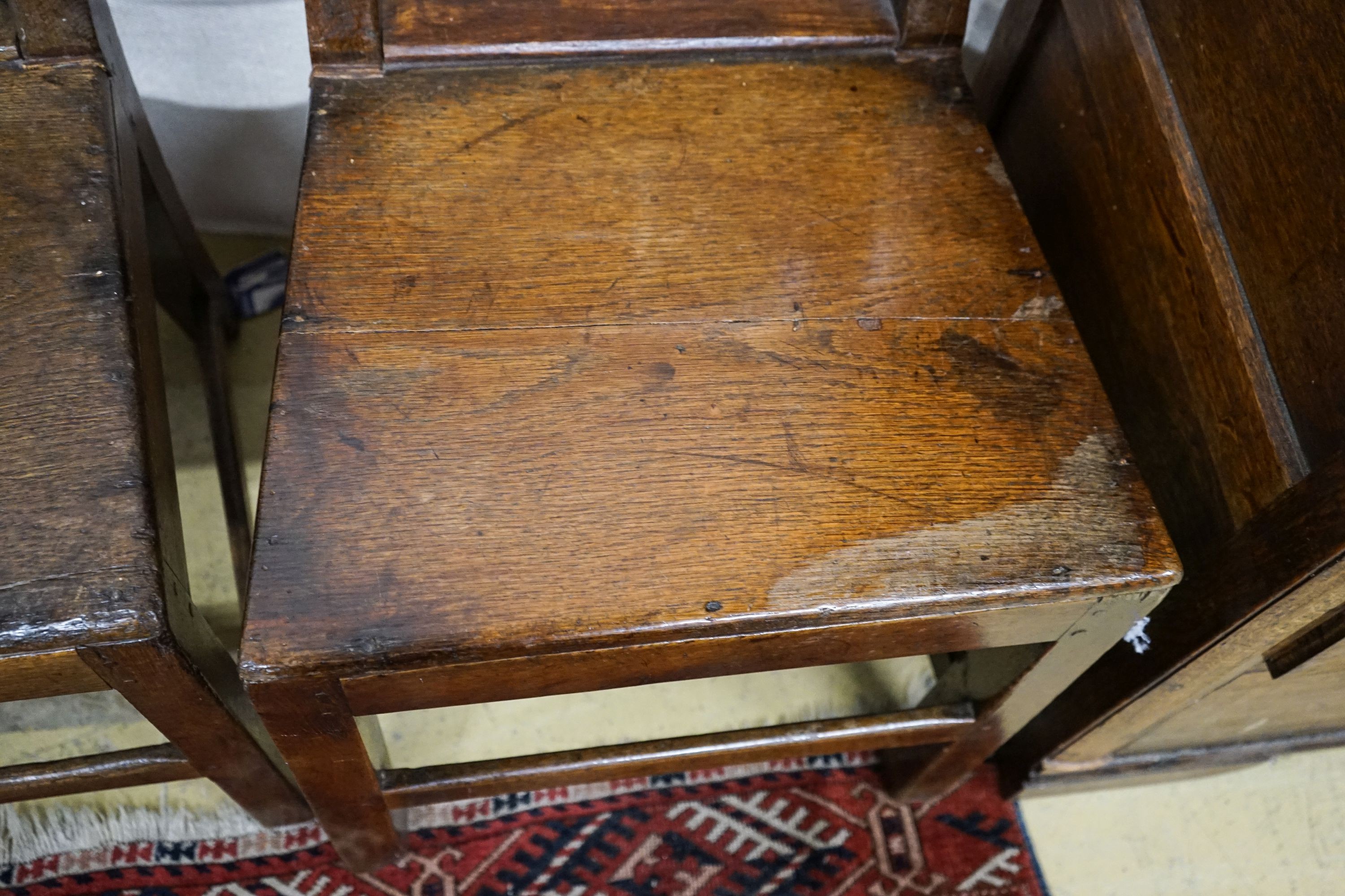 A set of five early 19th century Welsh provincial oak dining chairs